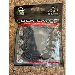NEW Lock Laces  Elastic No Tie Shoelaces One Size Fits All ~ Black sneakers